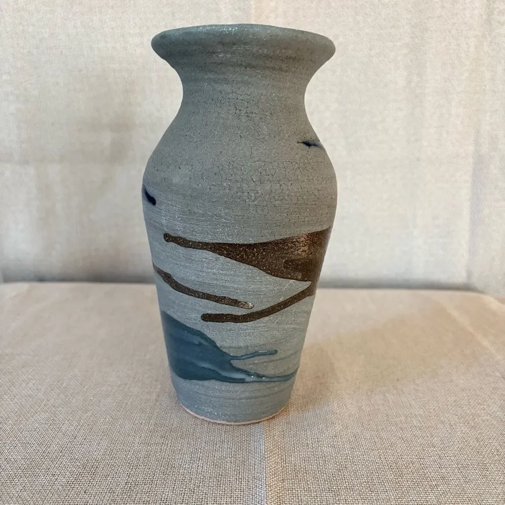 Vintage Handmade Dominican Republic Studio Pottery Vase Stoneware